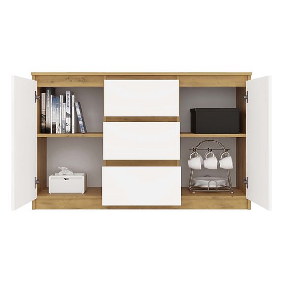 Cassettiera Malwa 2D3S Rovere Artisan Bianco