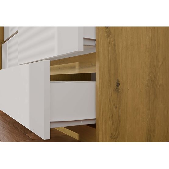 Cassettiera Malwa M6 120 ROVERE ARTIGIANO BIANCO