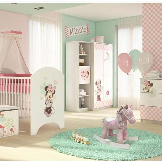 Cassettiera per bambini Minnie Mouse - decorazione pino norvegese