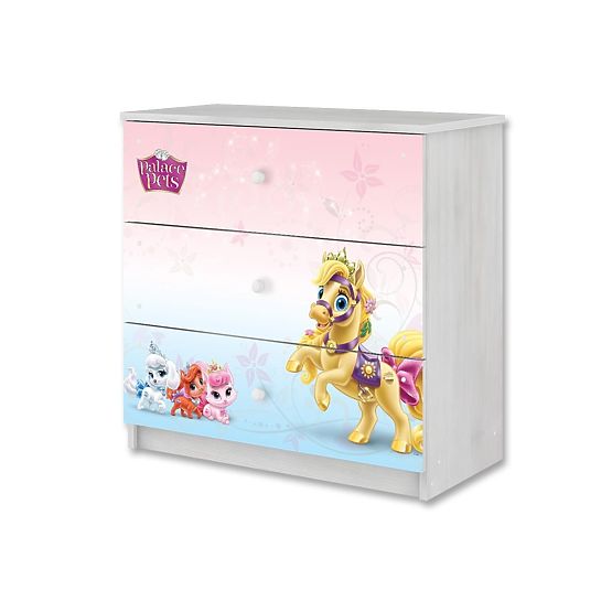 Cassettiera per bambini Palácoví mazlíčci - decorazione pino norvegese
