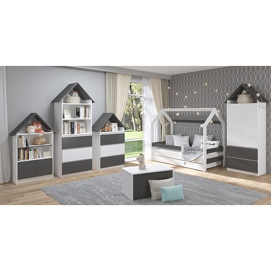 Cassettiera a forma di casetta Sofie - grigia