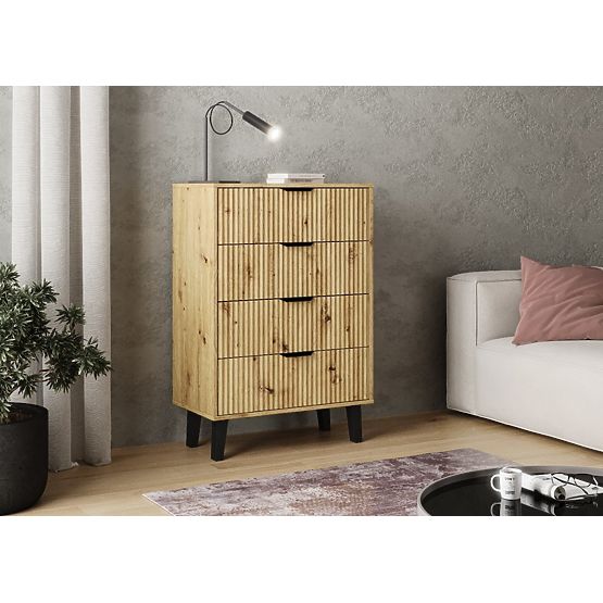 Cassettiera Scandi 4S SLIM ROVERE ARTISAN