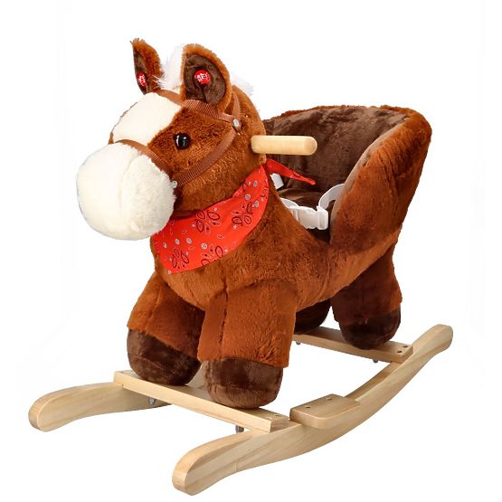 Cavallino a dondolo marrone con sedile