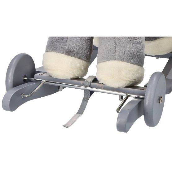 Cavallo a dondolo grigio con seggiolino e ruote