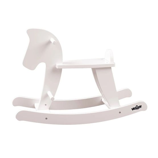 Cavallo a dondolo in legno - bianco