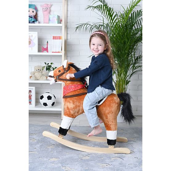 Cavallo a dondolo interattivo marrone