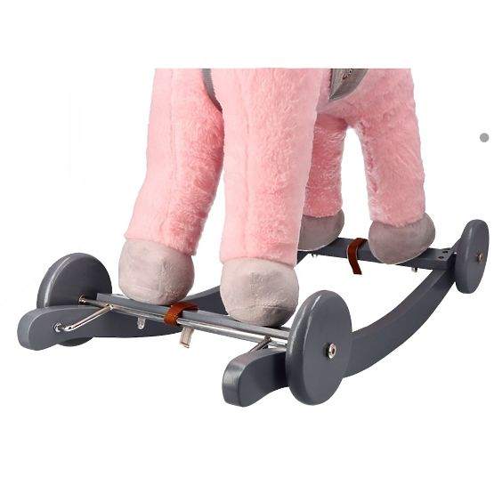 Cavallo a dondolo rosa con ruote