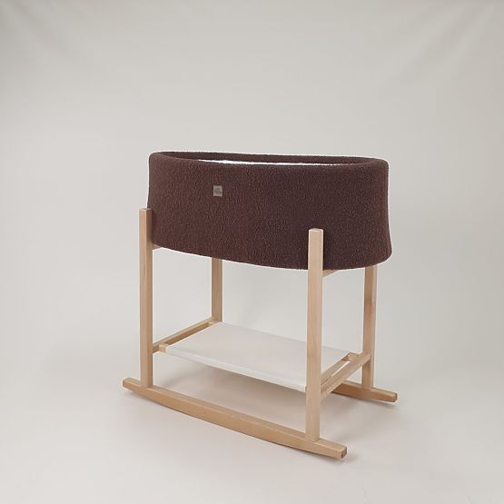 Cesta di Mosè Teddy con base in legno - marrone
