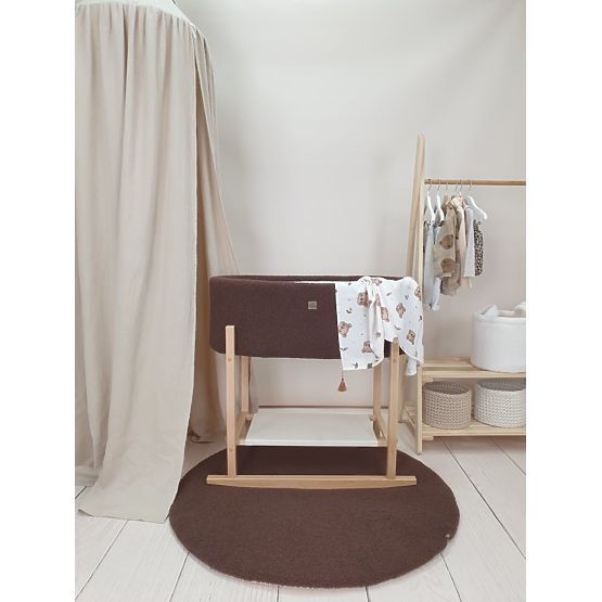 Cesta di Mosè Teddy con base in legno - marrone