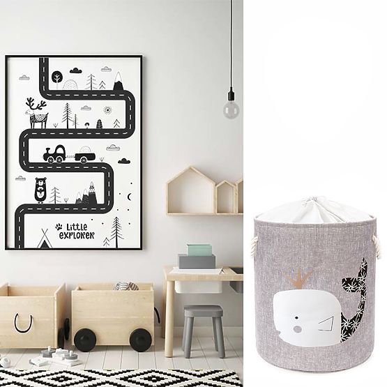 Cesto per giocattoli XL - balena