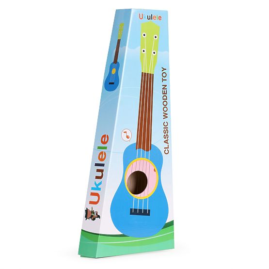 Chitarra per bambini in legno corde metalliche plettro rosa ECOTOYS