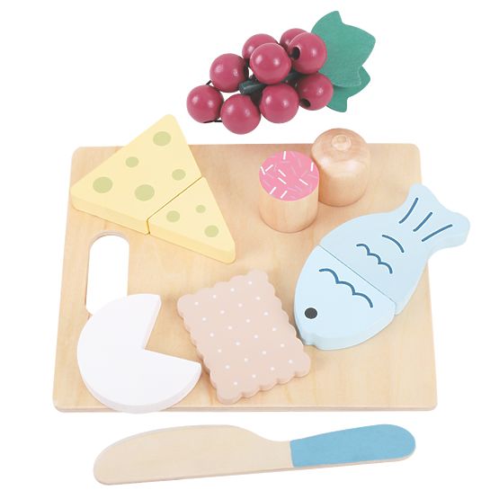 Cibo in legno - affettare - Combinazione snack