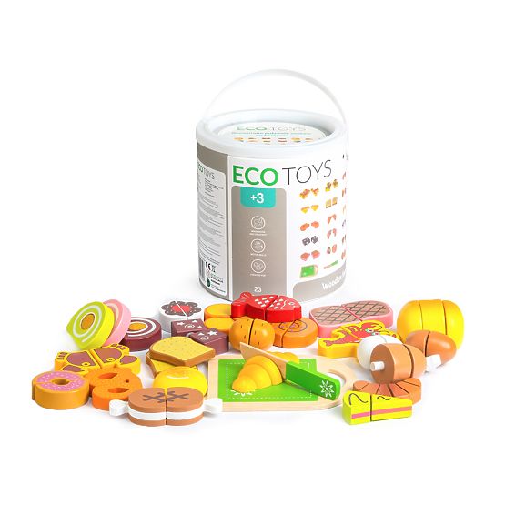 Cibo in legno da tagliare 23 pezzi ECOTOYS