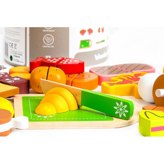 Cibo in legno da tagliare 23 pezzi ECOTOYS