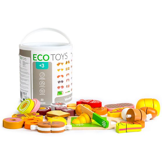 Cibo in legno da tagliare 23 pezzi ECOTOYS