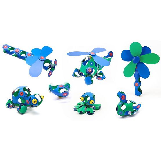 Clixo blocchi magnetici Crew pack, Verde-Blu