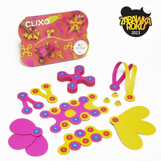 Clixo cubi magnetici Crew pack, Rosa-Giallo