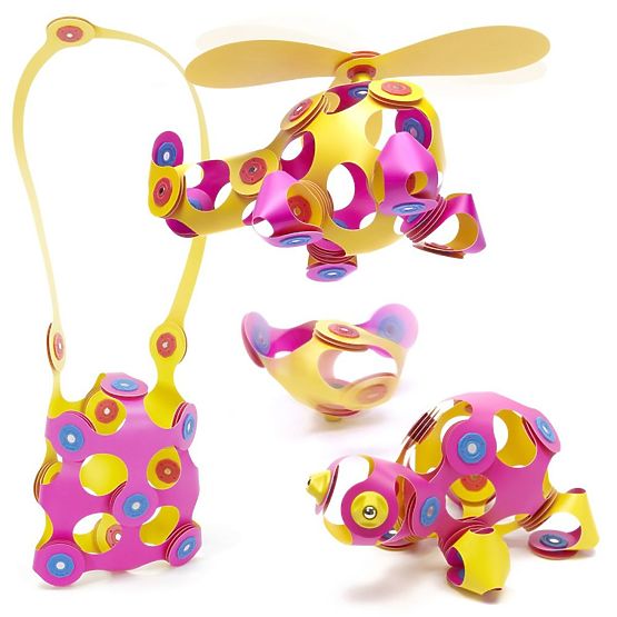 Clixo cubi magnetici Crew pack, Rosa-Giallo