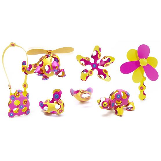 Clixo cubi magnetici Crew pack, Rosa-Giallo