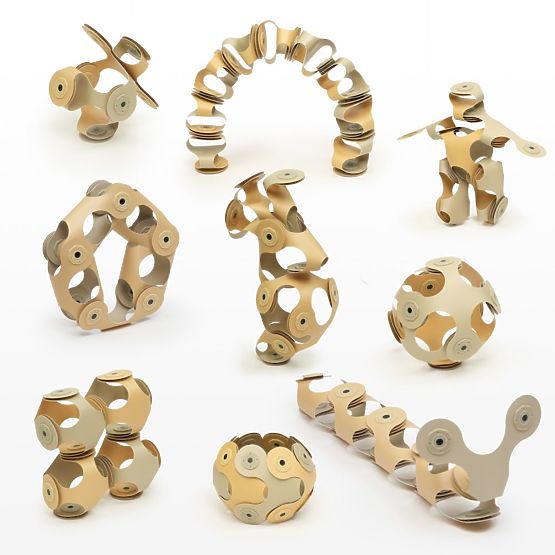 Clixo Designer Pack costruzioni magnetiche Clixo, Beige
