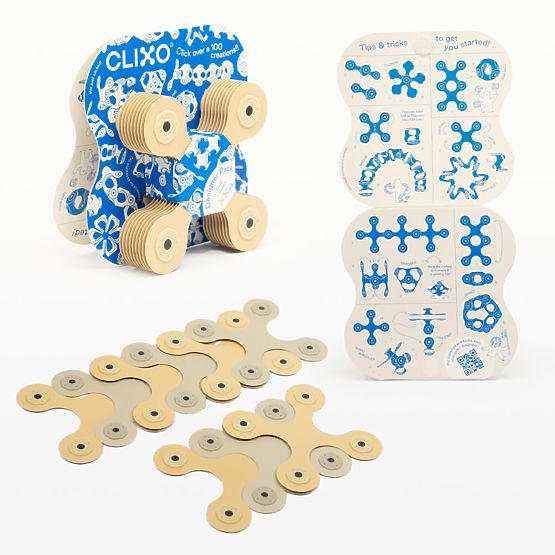 Clixo Designer Pack costruzioni magnetiche Clixo, Beige