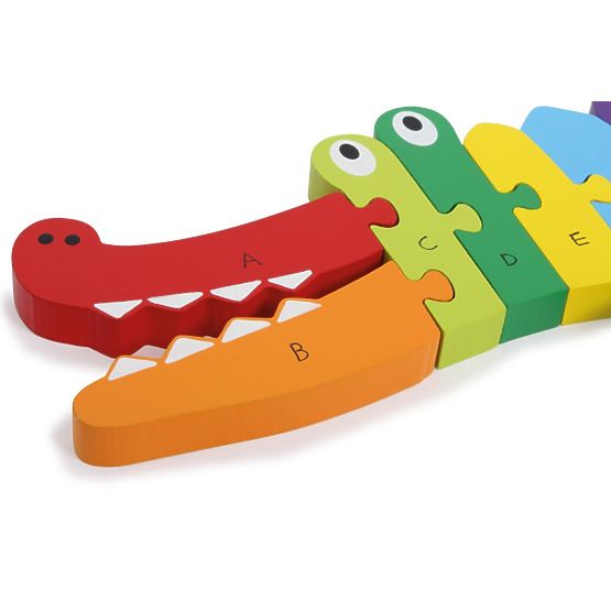 Coccodrillo di Legno per Imparare le Lettere ABC