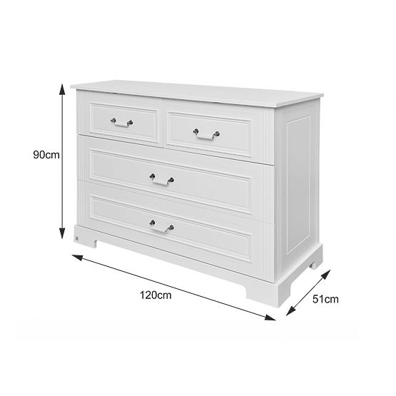 Cassettiera 4 cassetti Ines Bianco