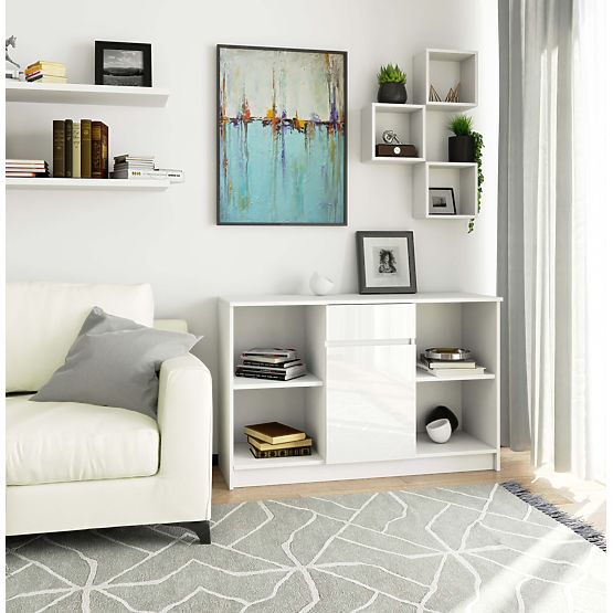 COMÒ B-17 120 cm 1 CASSETTO 1 PORTA PK BIANCO / LUCIDO BIANCO