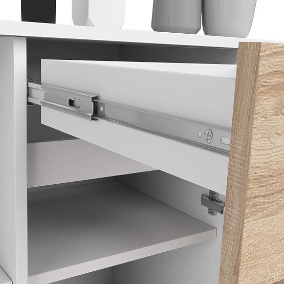 COMÒ B-17 120 cm 1 CASSETTO 1 PORTA PK BIANCO / SONOMA