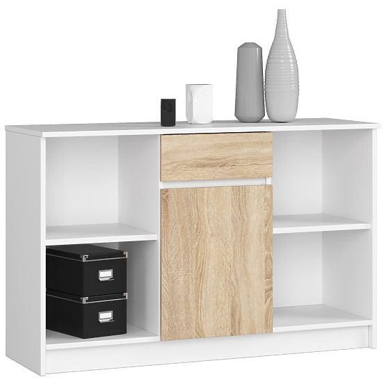 COMÒ B-17 120 cm 1 CASSETTO 1 PORTA PK BIANCO / SONOMA