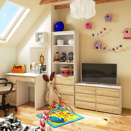 COMÒ CL100 6 CASSETTI BIANCO / ROVERE SONOMA