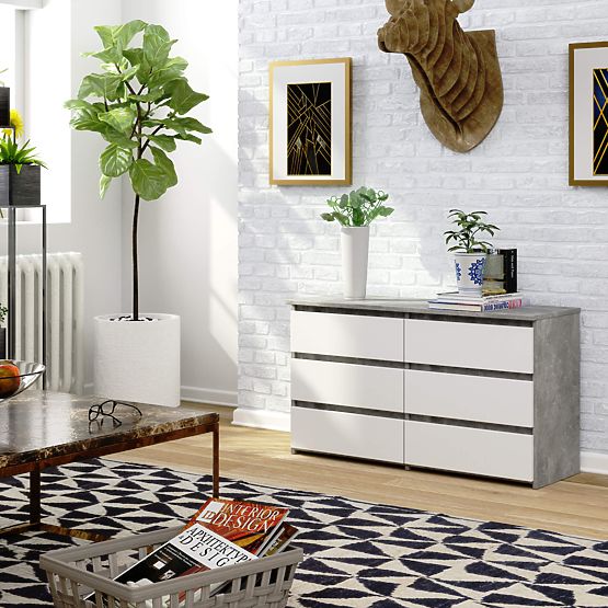 COMÒ CL100 6 CASSETTI CEMENTO / BIANCO