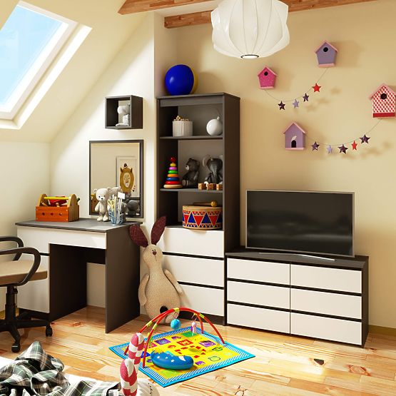 COMÒ CL100 6 CASSETTI GRIGIO / BIANCO