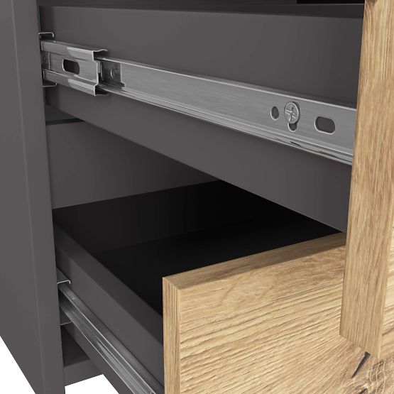 COMÒ CL100 6 CASSETTI GRIGIO GRAFITE / ROVERE ARTIGIANALE