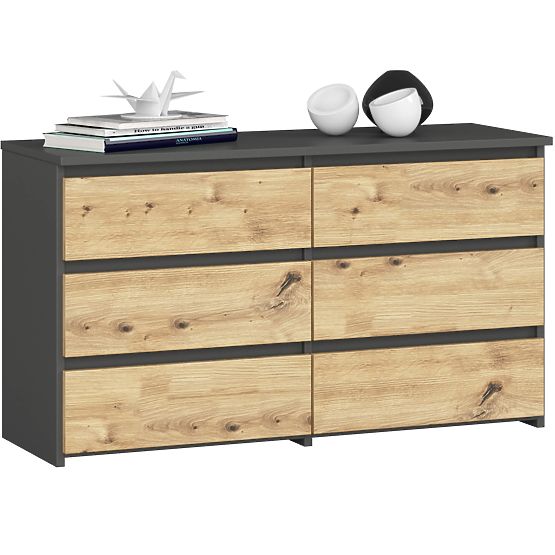 COMÒ CL100 6 CASSETTI GRIGIO GRAFITE / ROVERE ARTIGIANALE