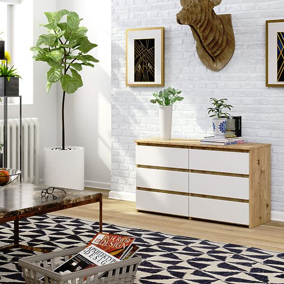 COMÒ CL100 6 CASSETTI PK ROVERE ARTISAN / BIANCO