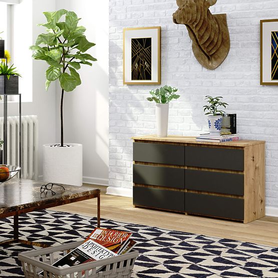 COMÒ CL100 6 CASSETTI ROVERE ARTISAN / GRIGIO