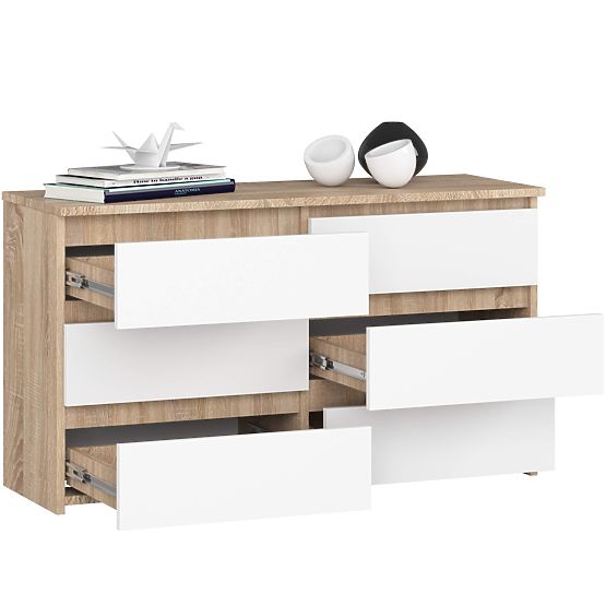 COMÒ CL100 6 CASSETTI ROVERE SONOMA / BIANCO