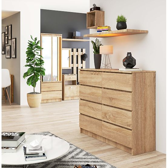 COMÒ K 120 cm 8 CASSETTI PK ROVERE SONOMA