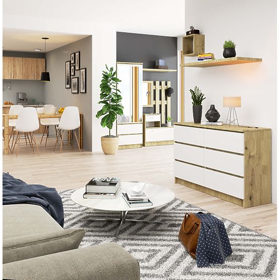 COMÒ K120 6 CASSETTI CLP ROVERE ARTISAN / BIANCO