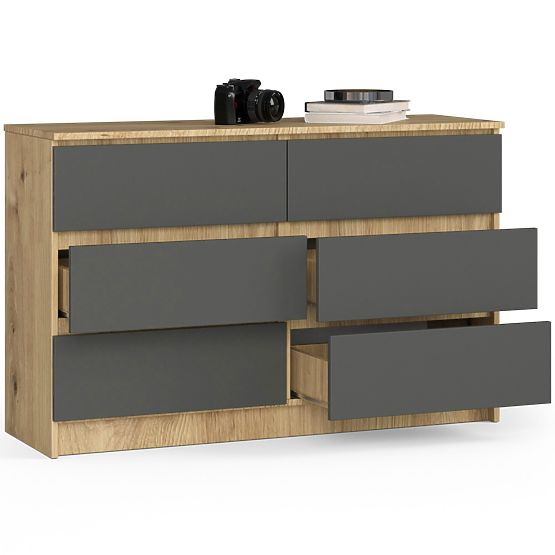 COMÒ K120 6 CASSETTI CLP ROVERE ARTISAN / GRIGIO
