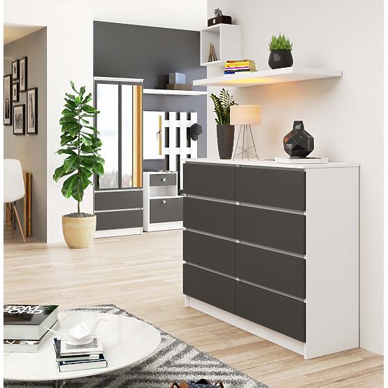 COMÒ K120 8 CASSETTI BIANCO / GRIGIO