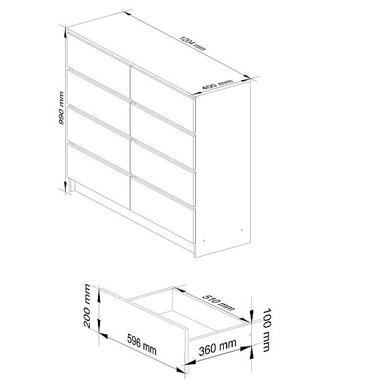 COMÒ K120 8SZ PK BIANCO / SONOMA