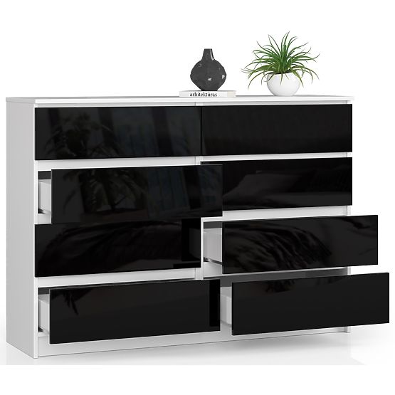 COMÒ K140 8 CASSETTI CLP PK NERO LUCIDO