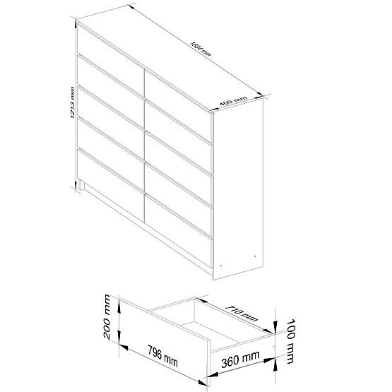 COMÒ K160 10SZ CLP PK ROVERE SONOMA / BIANCO