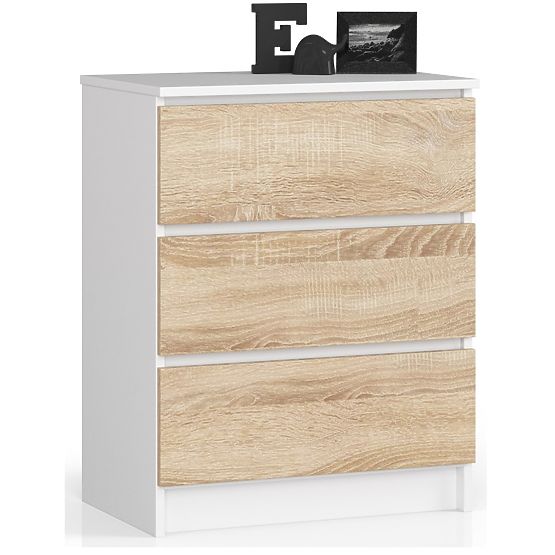 COMÒ K60 3 CASSETTI CLP BIANCO / SONOMA
