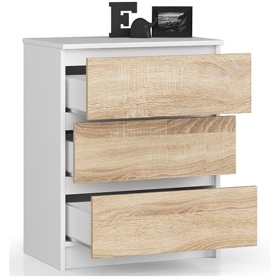 COMÒ K60 3 CASSETTI CLP BIANCO / SONOMA