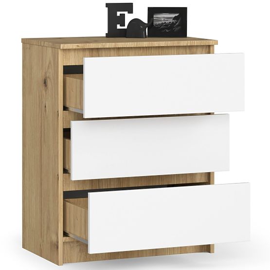 COMÒ K60 3 CASSETTI CLP PK ROVERE ARTISAN / BIANCO