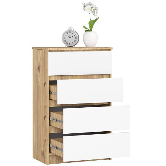 COMÒ K60 4 CASSETTI ROVERE ARTISAN / BIANCO