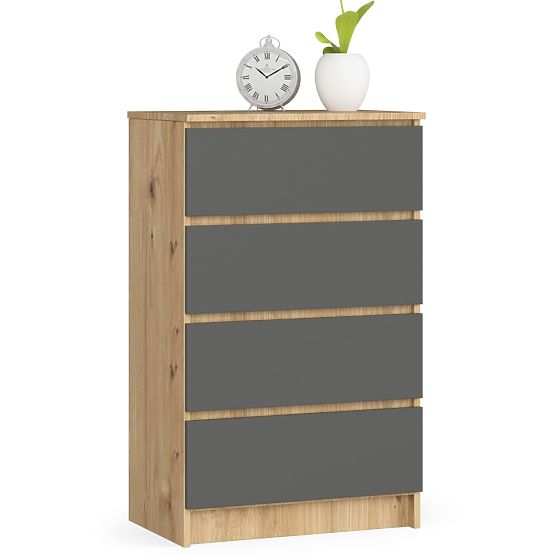 COMÒ K60 4 CASSETTI ROVERE ARTISAN / GRIGIO